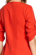 Gładka bluzka damska trapezowa z kontrafałdą czerwona S097