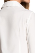 Koszula damska z cięciami z przodu biała S090