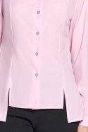 Koszula damska z cięciami z przodu różowa S090