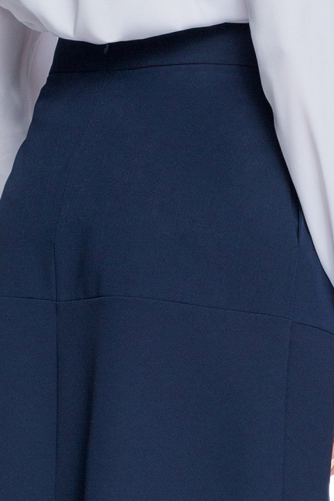 Elegancka spódnica rozkloszowana z przeszyciami midi granatowa S085 Elegancka spódnica rozkloszowana z przeszyciami midi granatowa S085