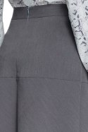Elegancka spódnica rozkloszowana z przeszyciami midi szara S085