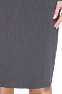 Sukienka ołówkowa midi z falbankami i długim rękawem szara S077