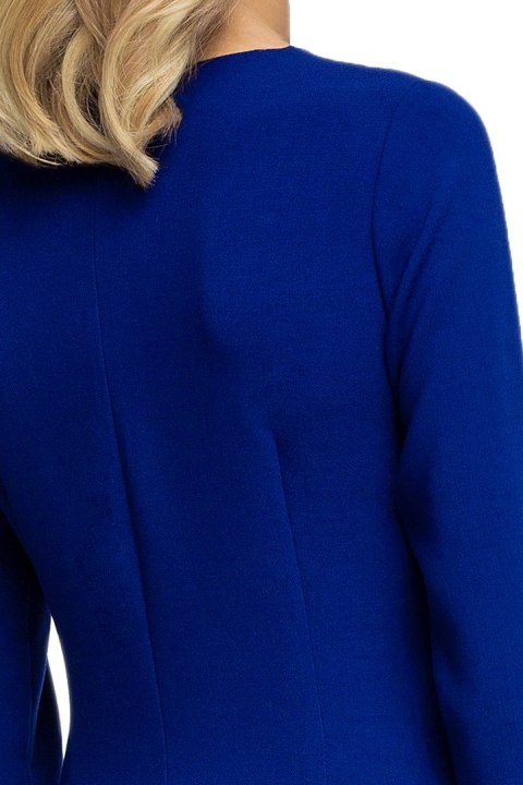 Elegancka sukienka ołówkowa midi z bolerkiem gładka chabrowa S075 Elegancka sukienka ołówkowa midi z bolerkiem gładka chabrowa S075