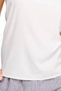 Letnia bluzka damska bez rękawów na ramiączkach ecru S170