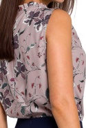 Bluzka damska z nadrukiem bez rękawów wiązanie pod szyją m2 S143