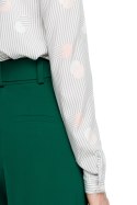 Bluzka damska z nadrukiem wiązaniem i długim rękawem szara S129
