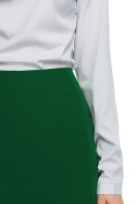 Gładka bluzka damska z wiązaniem pod szyją długi rękaw szara S130