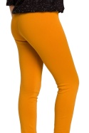 Spodnie damskie rurki z dzianiny żółte S155