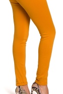 Spodnie damskie rurki z dzianiny żółte S155