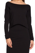 Sukienka ołówkowa elastyczna midi z zakładanym topem czarna B001