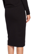 Sukienka ołówkowa elastyczna midi z zakładanym topem czarna B001