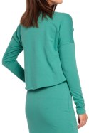 Sukienka ołówkowa elastyczna midi z zakładanym topem zielona B001