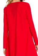 Sukienka rozkloszowana trapezowa midi z długim rękawem czerwona S137