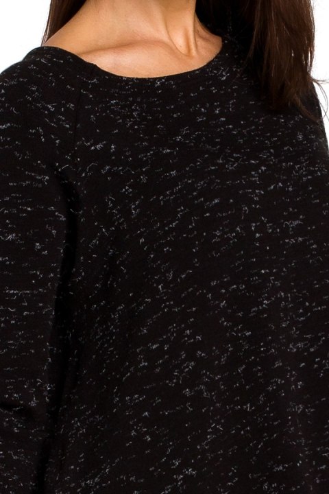 Sweter damski z asymetrycznym dołem czarny S149 Sweter damski z asymetrycznym dołem czarny S149