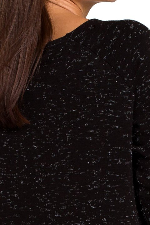 Sweter damski z asymetrycznym dołem czarny S149 Sweter damski z asymetrycznym dołem czarny S149