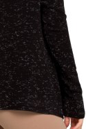 Sweter damski z asymetrycznym dołem czarny S149