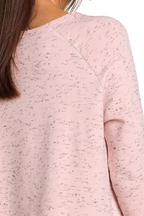 Sweter damski z asymetrycznym dołem różowy s149 Sweter damski z asymetrycznym dołem różowy s149