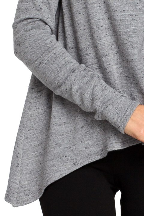 Sweter damski z asymetrycznym dołem szary S149 Sweter damski z asymetrycznym dołem szary S149