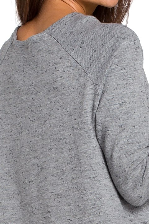 Sweter damski z asymetrycznym dołem szary S149 Sweter damski z asymetrycznym dołem szary S149