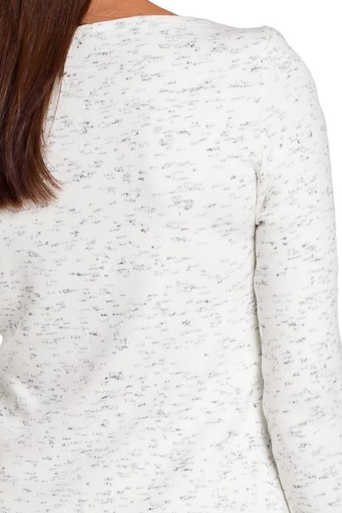 Sweter damski z dekoltem typu łódka ecru S148 Sweter damski z dekoltem typu łódka ecru S148