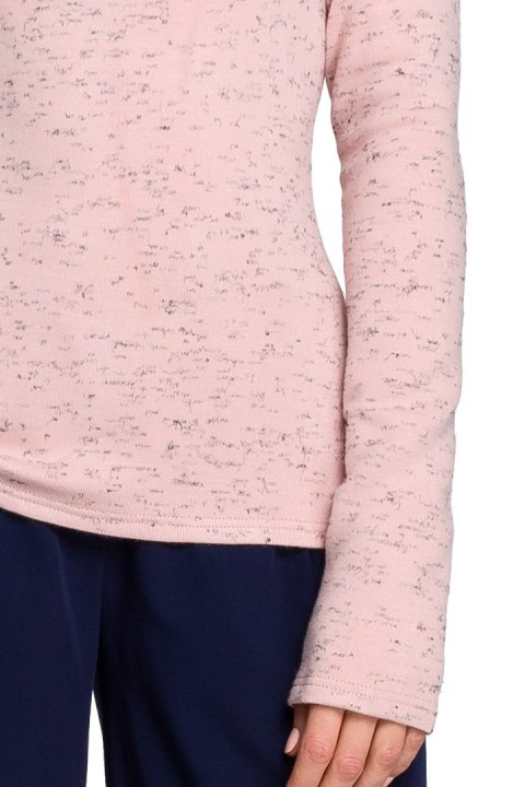 Sweter damski z dekoltem typu łódka różowy S148 Sweter damski z dekoltem typu łódka różowy S148