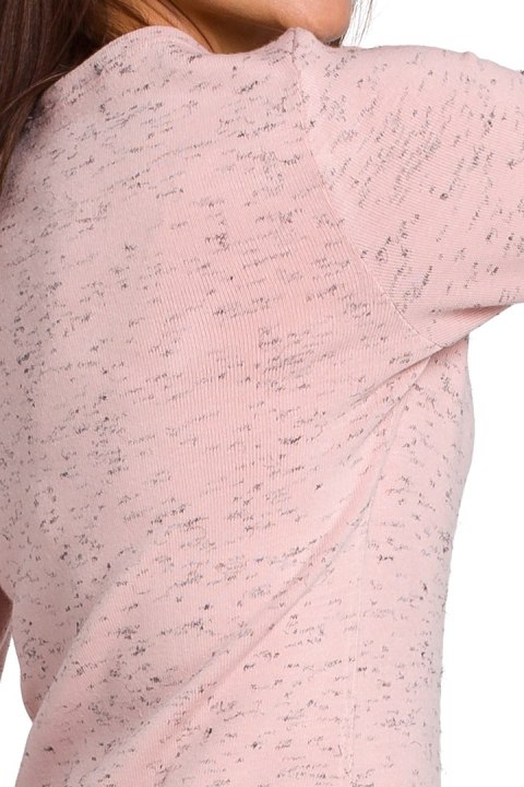 Sweter damski z dekoltem typu łódka różowy S148 Sweter damski z dekoltem typu łódka różowy S148
