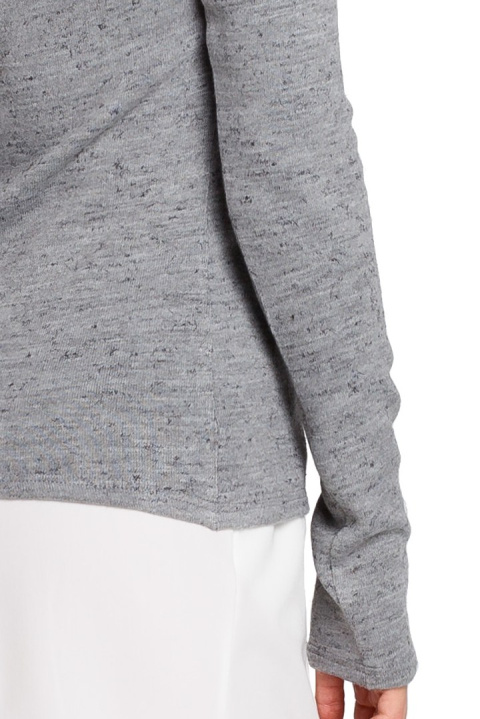 Sweter damski z dekoltem typu łódka szary S148 Sweter damski z dekoltem typu łódka szary S148