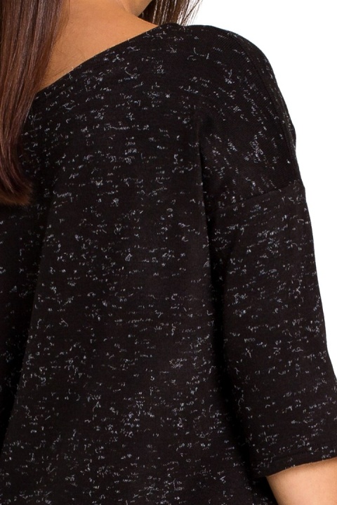Sweter damski z głębokim dekoltem czarny S150 Sweter damski z głębokim dekoltem czarny S150