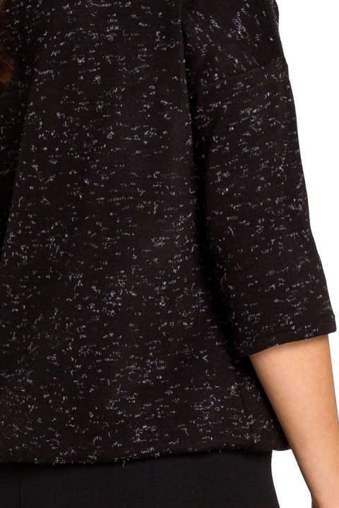 Sweter damski z głębokim dekoltem czarny S150 Sweter damski z głębokim dekoltem czarny S150