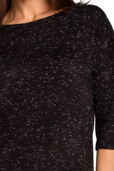 Sweter damski z głębokim dekoltem czarny S150 Sweter damski z głębokim dekoltem czarny S150