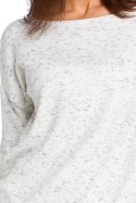 Sweter damski z głębokim dekoltem ecru S150