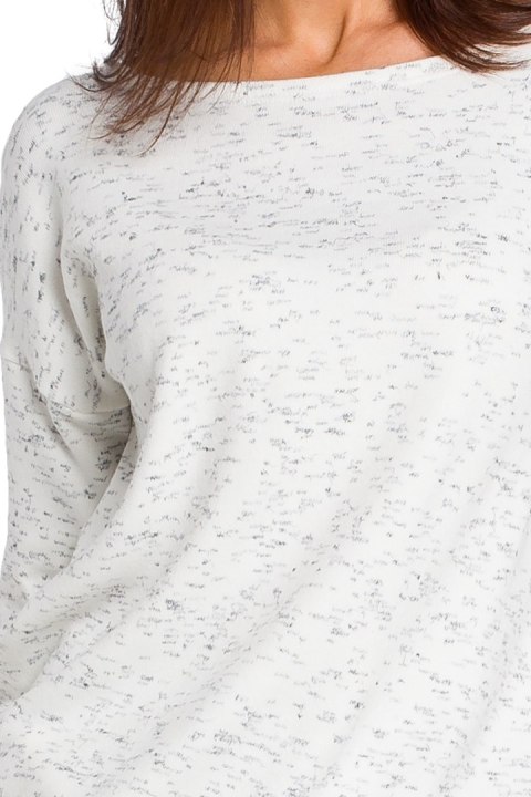 Sweter damski z głębokim dekoltem ecru S150 Sweter damski z głębokim dekoltem ecru S150
