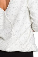 Sweter damski z głębokim dekoltem ecru S150