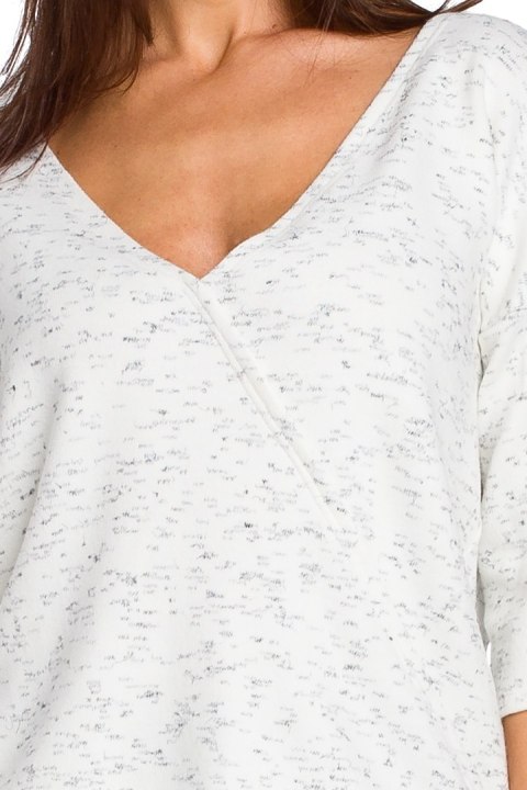 Sweter damski z głębokim dekoltem ecru S150 Sweter damski z głębokim dekoltem ecru S150