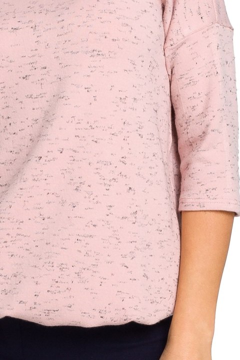 Sweter damski z głębokim dekoltem różowy S150 Sweter damski z głębokim dekoltem różowy S150