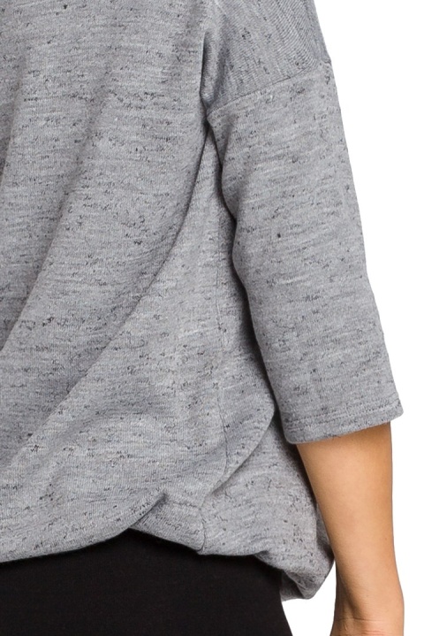 Sweter damski z głębokim dekoltem szary S150 Sweter damski z głębokim dekoltem szary S150