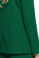 Żakiet damski dwurzędowy lekko taliowany z klapami zielony S128