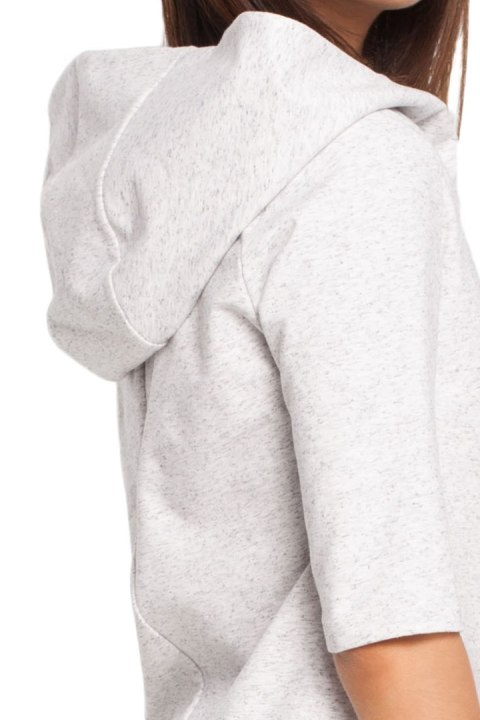 Bluza damska dzianinowa z kapturem i rękawem 3/4 stracciatella B026 Bluza damska dzianinowa z kapturem i rękawem 3/4 stracciatella B026