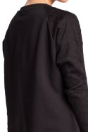Bluza damska z koronką czarna b016