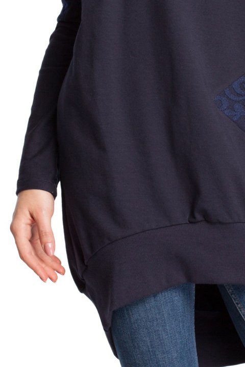 Bluza damska z koronką granatowa b016 Bluza damska z koronką granatowa b016