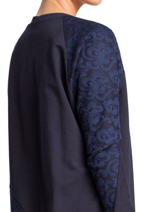 Bluza damska z koronką granatowa b016 Bluza damska z koronką granatowa b016