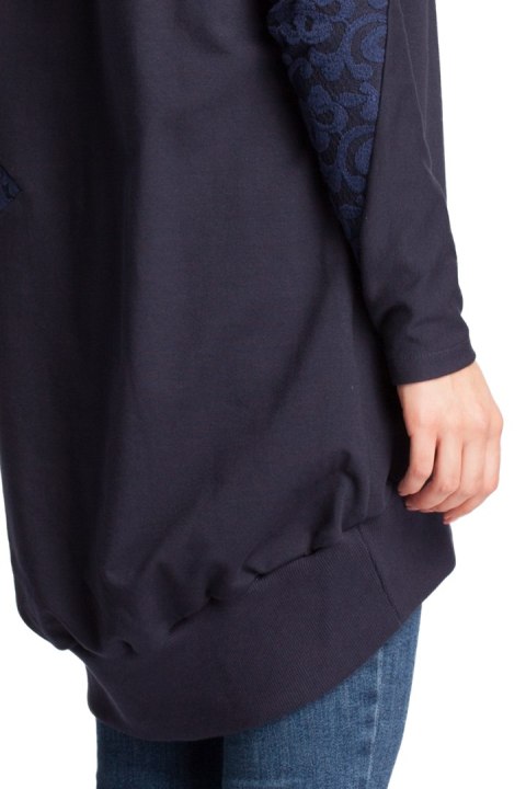 Bluza damska z koronką granatowa b016 Bluza damska z koronką granatowa b016