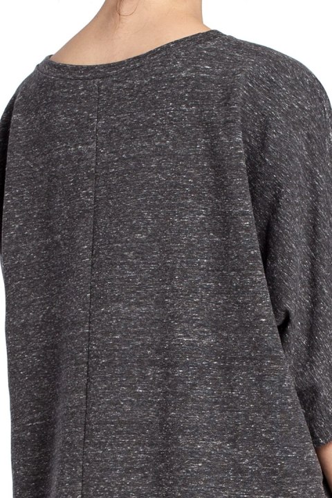 Bluza damska asymetryczna z kieszeniami krótki rękaw grafitowa B034 Bluza damska asymetryczna z kieszeniami krótki rękaw grafitowa B034
