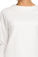 Bluzka damska bawełniana z długimi rękawami z tkaniny ecru B047