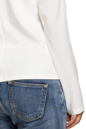 Bluzka damska bawełniana z długimi rękawami z tkaniny ecru B047