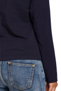 Bluzka damska bawełniana z długimi rękawami z tkaniny granatowa B047