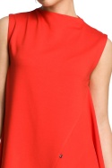 Letnia bluzka damska asymetryczna bez rękawów czerwona B069