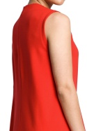 Letnia bluzka damska asymetryczna bez rękawów czerwona B069