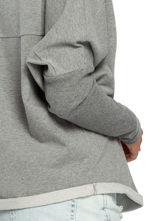 Bluza damska dresowa oversize z dekoltem V z tyłu szara B094 Bluza damska dresowa oversize z dekoltem V z tyłu szara B094