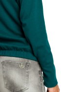 Bluza damska z kapturem i zakładką zielona B088